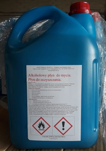 Alkoholowy płyn do mycia i oczyszczania. Szybka dezynfekcja 5L WaBa.jpg